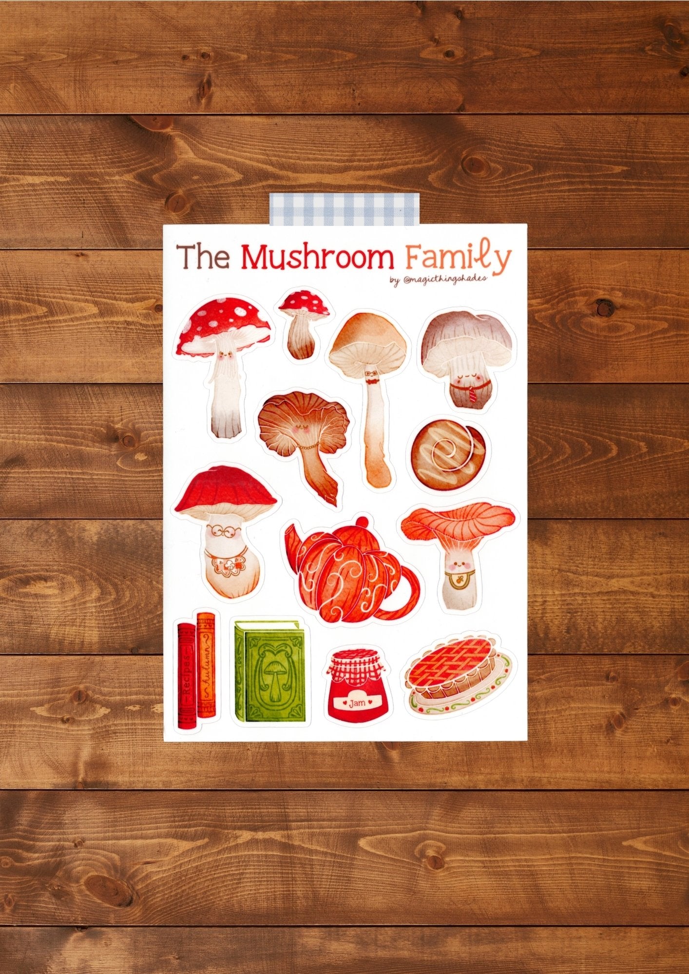 Planche de stickers 2 "The mushroom family" - Magic Things Shades