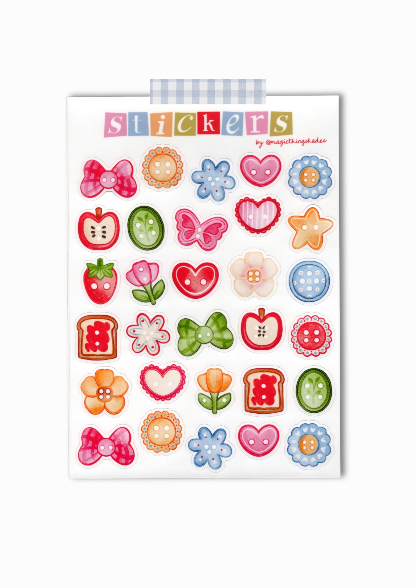 Planche de stickers illustrés "Petits boutons colorés "