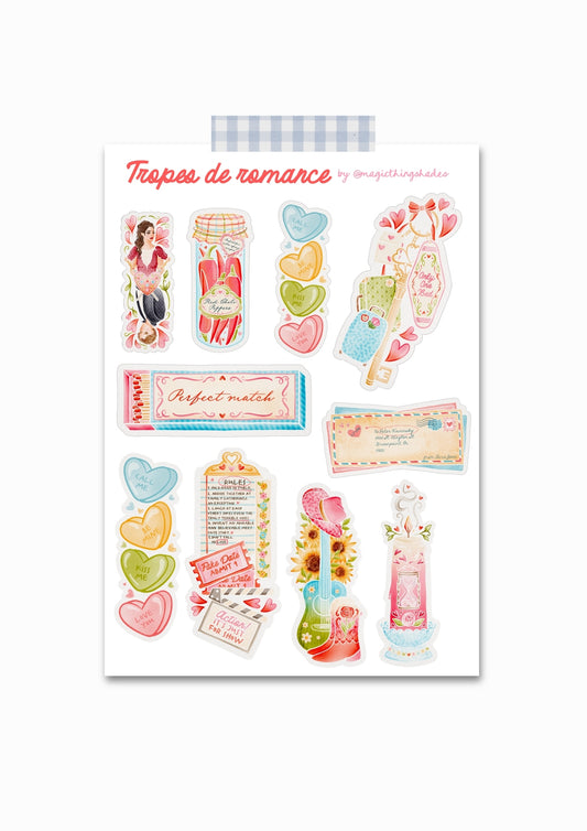 Planche de stickers "Tropes de Romance"