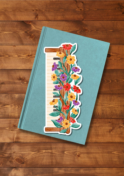 Marque-page "Piano fleuri"