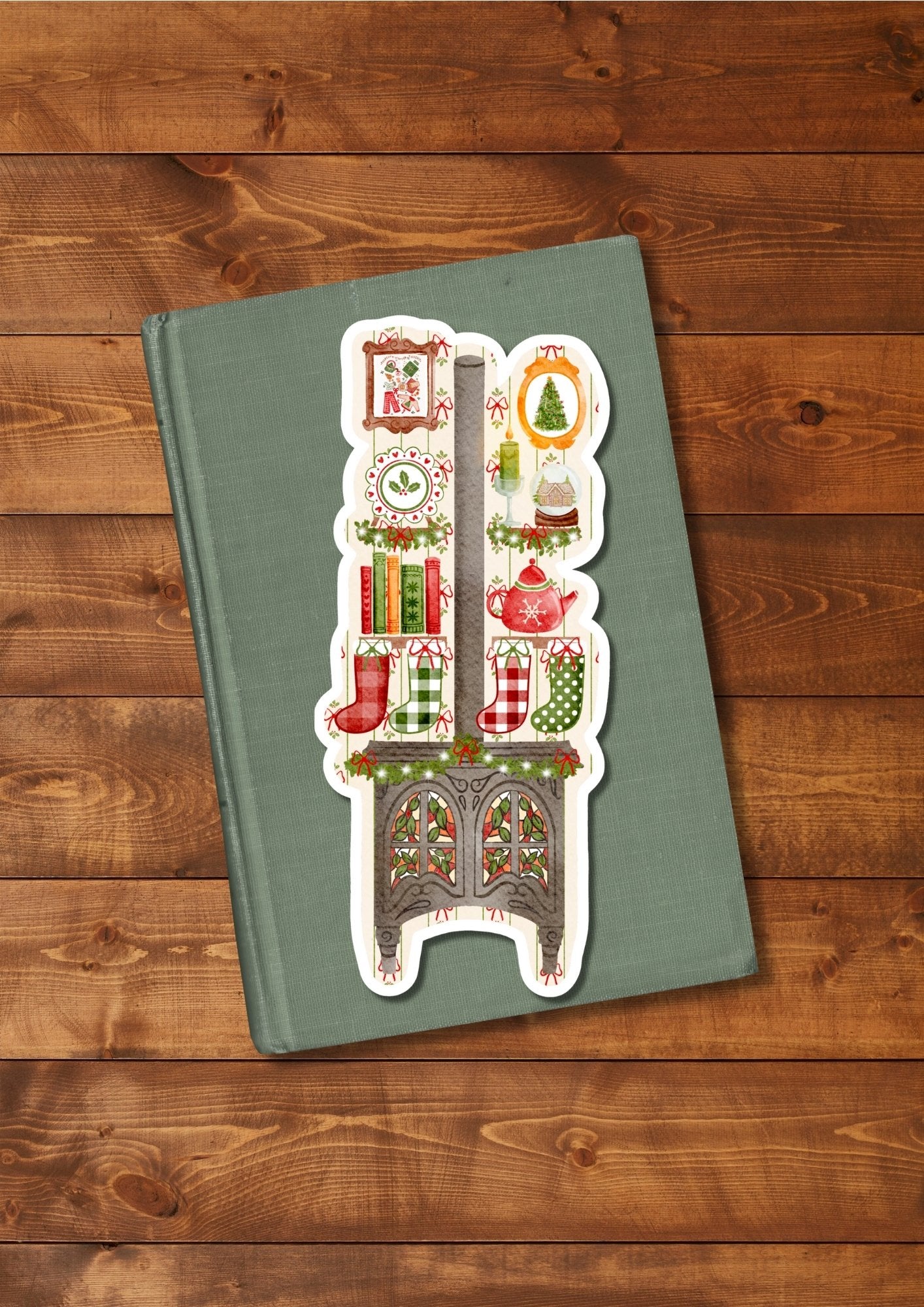 Marque-page "La cheminée de Noël"