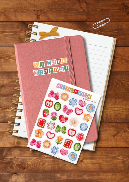 Planche de stickers illustrés "Petits boutons colorés "