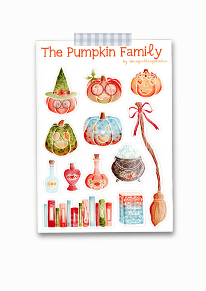 Planche de stickers "The pumkin family"