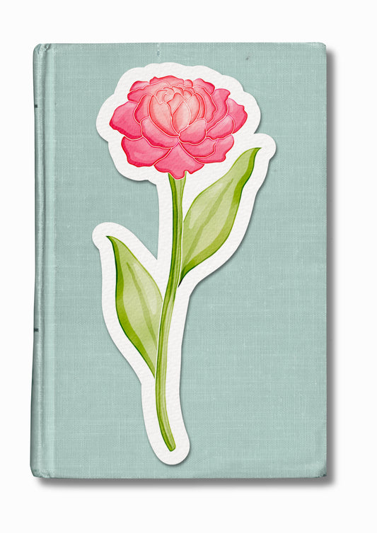 Marque-page illustré "Pivoine"