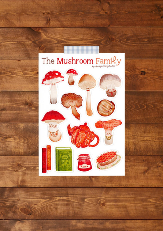 Planche de stickers 2 "The mushroom family" - Magic Things Shades