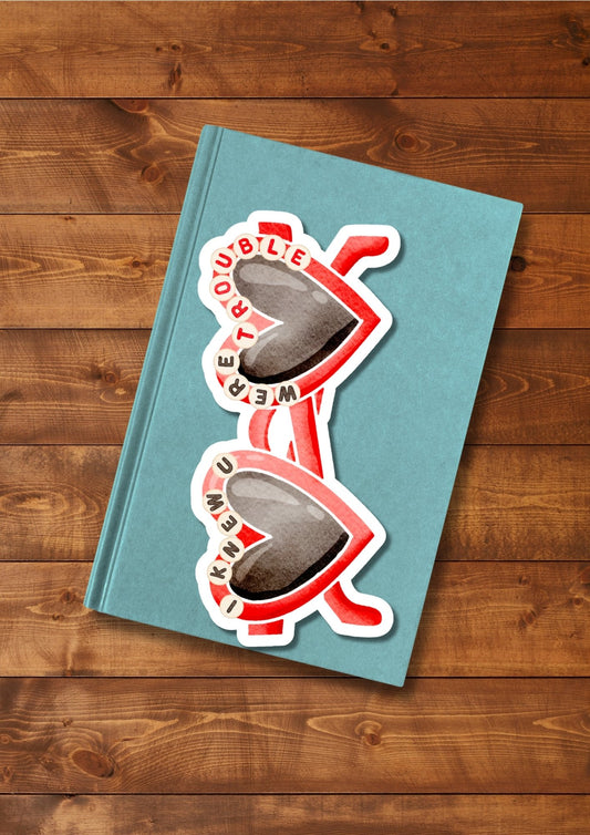 Marque-page "Red heart glasses"