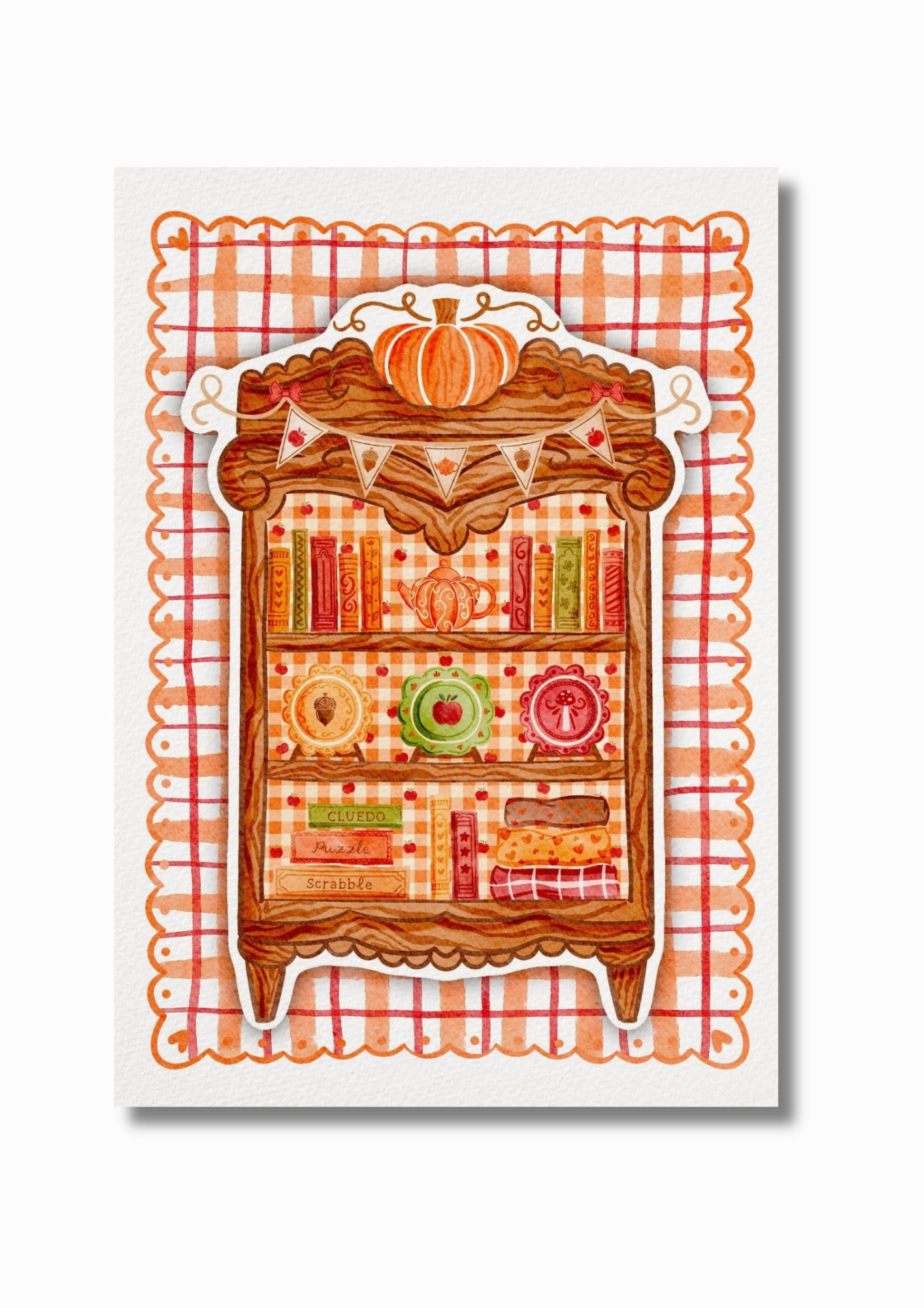 Illustration "Fall books shelf"